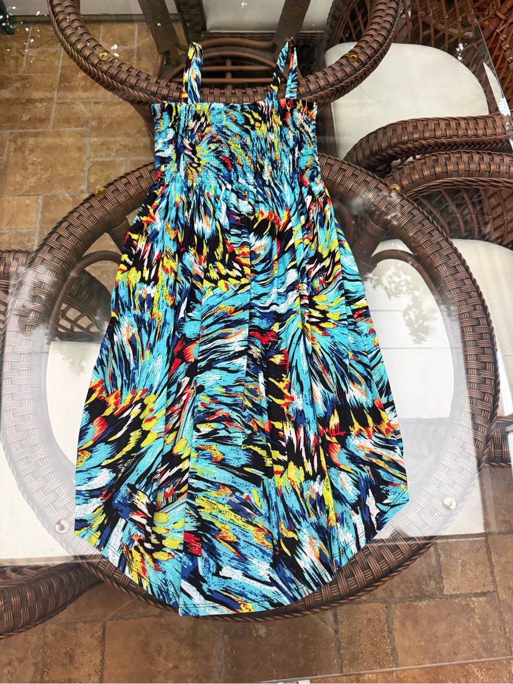 Vibrant Multicolor Smocked A-Line Skirt